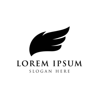 Eşsiz ve yaratıcı kanat logosu tasarımı. İş, özgürlük ve semboller için logo.