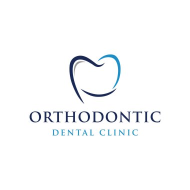 Yaratıcı dişsel soyut logo tasarımı. Diş hekimleri, klinik merkezleri, diş bakımı ve iş yerleri için logo.