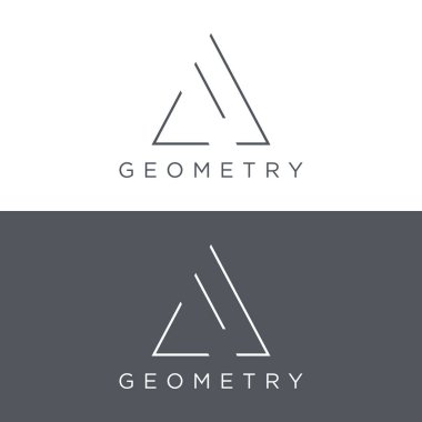 Modern ve lüks geometrik üçgen soyut logo elementi. İş, marka ve şirket logosu.
