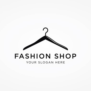 Basit elbise askısı logosu ve yaratıcı bir fikir. İş logosu, butik, moda, güzellik..