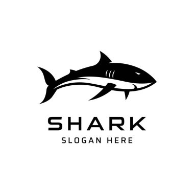 Eşsiz ve yaratıcı köpekbalığı logosu tasarımı.