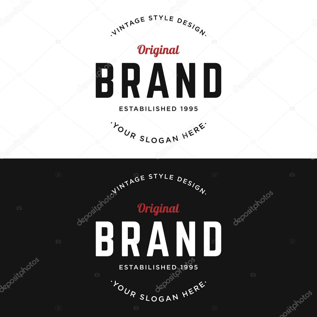 Retro vintage badge typography logo for business, clothing, barber, restaurant and bar.