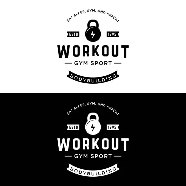 Retro vintage gym sport bodybuilding logo design. Logo for business, fitness, labels, badges and gym centers.