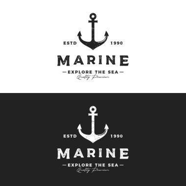 Eski model sunucu logosu. İş logosu, etiket, rozet, denizcilik, nakliye.