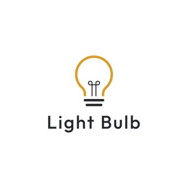 Yaratıcı fikirleri olan basit ampul logosu tasarımı.