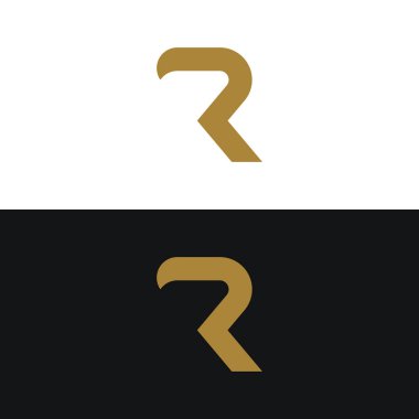 Initial letter R logo with geometry and monogram. Minimalist, modern and elegant logo. Background isolated.