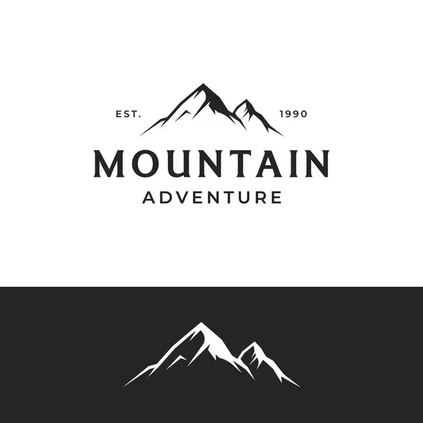 Retro vintage dağ kaşifi logosu. Dağcılar, iş dünyası, kamp ve rozetler için logo..