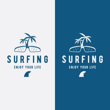 Yaz Sörfü Kaliforniya antika logosu üzerinde sörf tahtası ve dalga konsepti. Etiket logosu, yaz tatili, iş, rozet..
