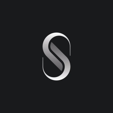 Geometri ile soyut logo tasarımlı ilk harf elemanı. Modern, minimalist ve lüks sanatsal sembol.