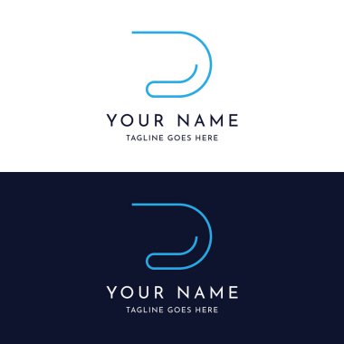 Geometrik harf D ilk logo tasarımı benzersiz ve modern bir kavram. İş için logo, kartvizit veya kimlik, marka.