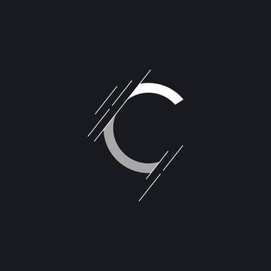 Eşsiz ve modern geometrik ilk C logosu tasarımı. Ticari işler için logo, kartvizitler, markalar ve kimlik.