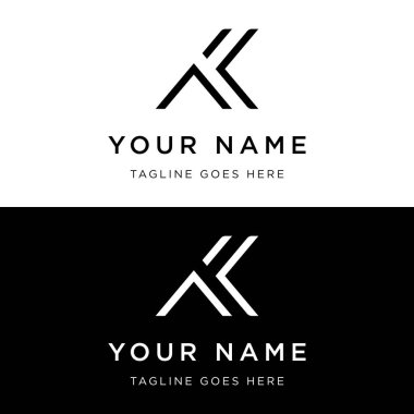 K geometrik ilk harf logo şablonu. İş için logo, kimlik, marka.
