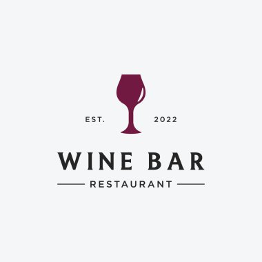 Lüks cam logo. Barlar, gece kulüpleri ve işletmeler için logo.