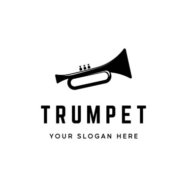 Retro klasik trompet logosu tasarımı.