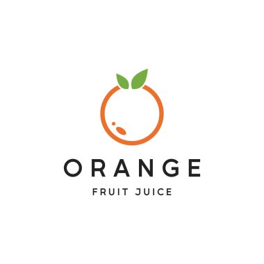 Portakal suyu logosu tasarımı. İş logosu, meyve suyu, portakal suyu dükkanı.