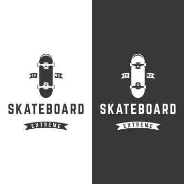 Extreme spor logosu, kaykay kulübü, antika. Etiketler, kulüpler ve posterler için logo.