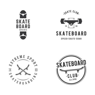 Extreme spor logosu, kaykay kulübü, antika. Etiketler, kulüpler ve posterler için logo.