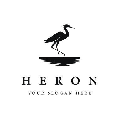 Leylek logo tasarımı izole edilmiş arkaplan.