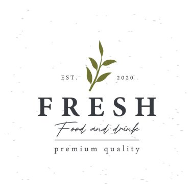 Antika organik gıda ve içecek logosu. İş, restoran, pul, rozet logosu..