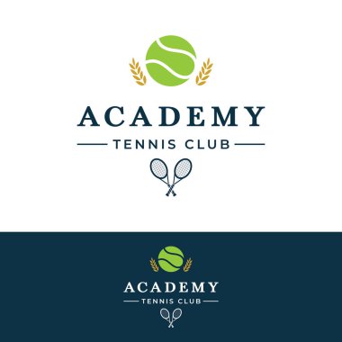 Raketli yaratıcı tenis topu logosu tasarımı. Spor, kulüp ve amblemler için logo.