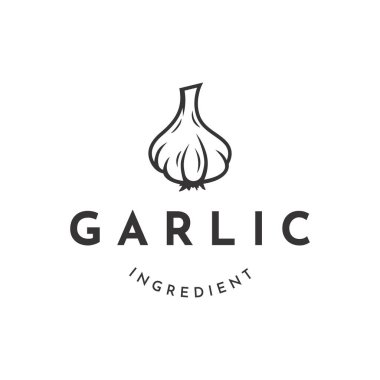 organik sarımsak soyut logo tasarımı en iyi kalitede.