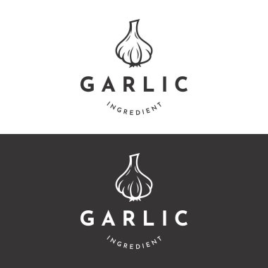 organik sarımsak soyut logo tasarımı en iyi kalitede.