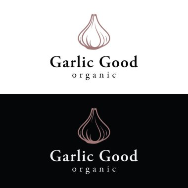 organik sarımsak soyut logo tasarımı en iyi kalitede.