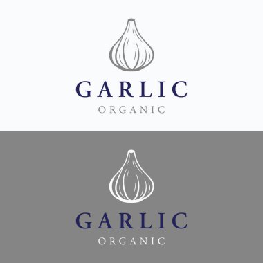 organik sarımsak soyut logo tasarımı en iyi kalitede.