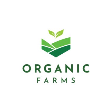 Organik tarım veya çiftliğin iyi kalitede soyut logo tasarımı.