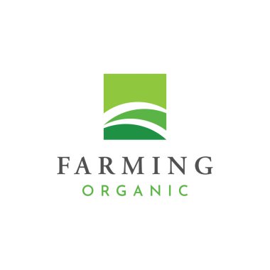 Organik tarım veya çiftliğin iyi kalitede soyut logo tasarımı.