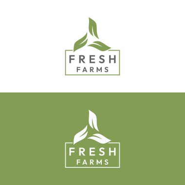 Organik tarım veya çiftliğin iyi kalitede soyut logo tasarımı.
