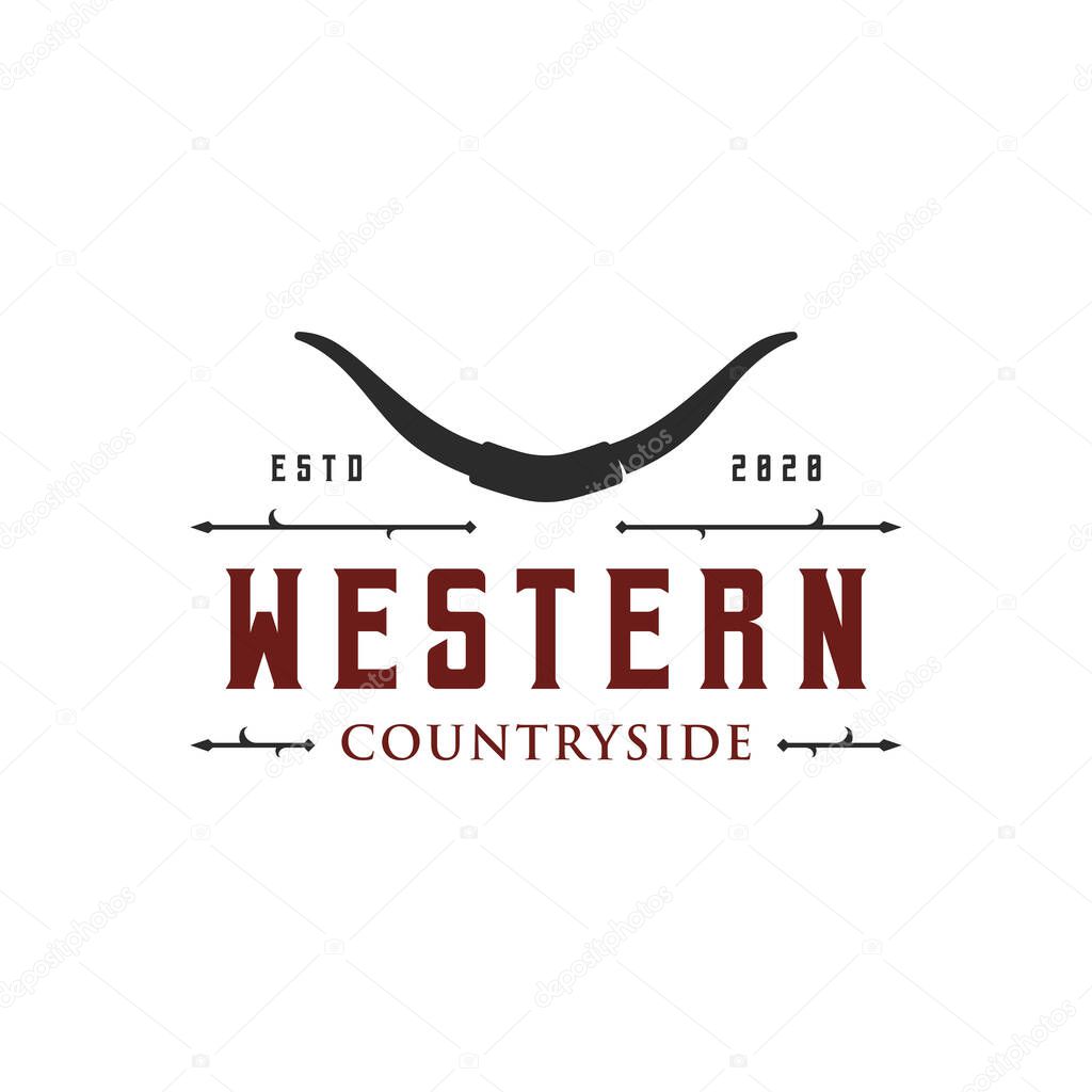 Logo texas ranch western retro vintage.Logo for business, restaurant, bar.
