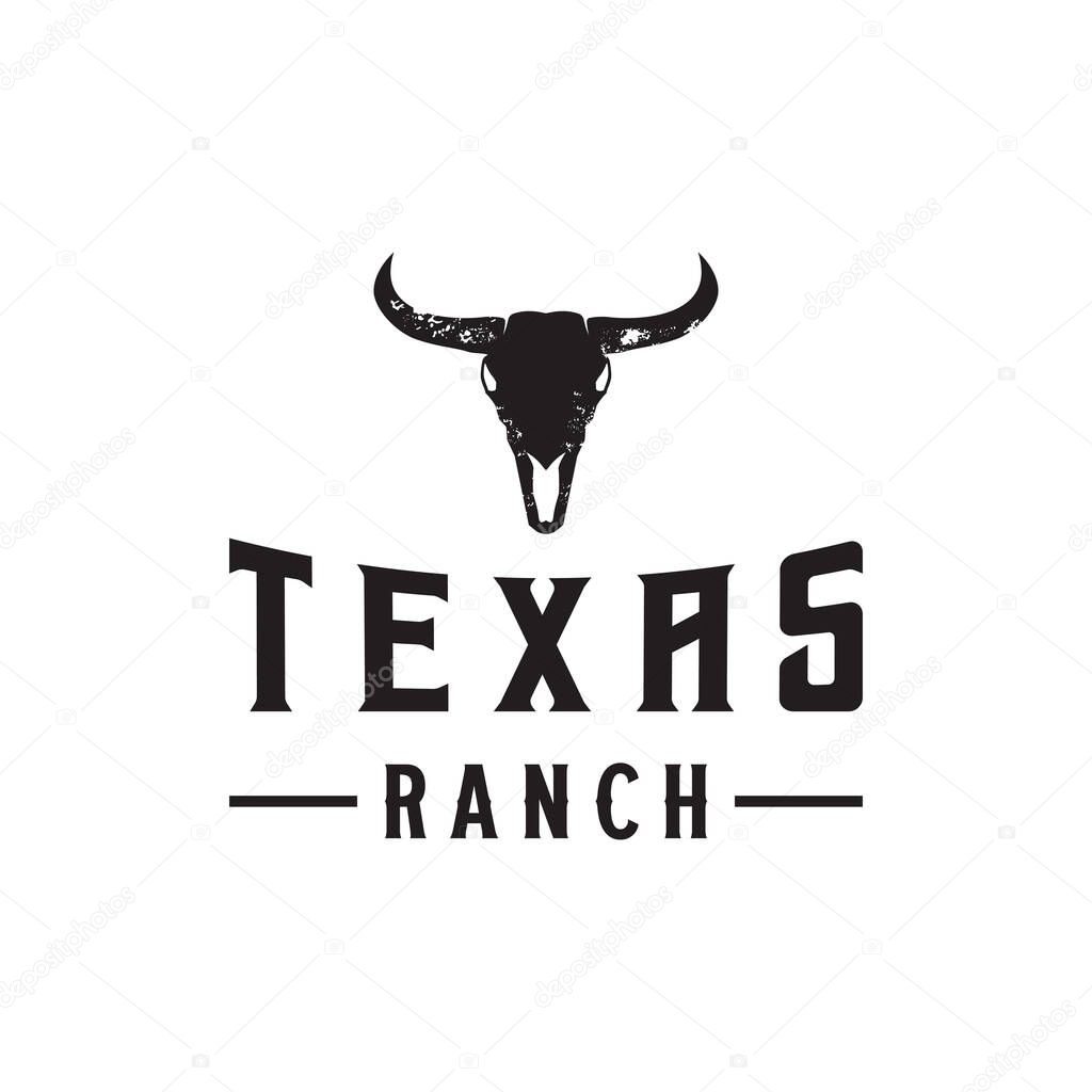 Logo texas ranch western retro vintage.Logo for business, restaurant, bar.