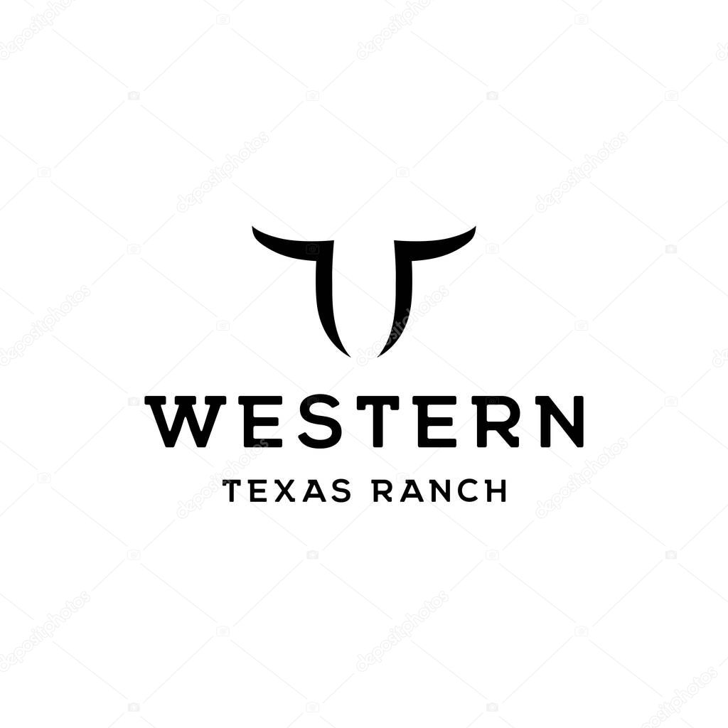 Logo texas ranch western retro vintage.Logo for business, restaurant, bar.