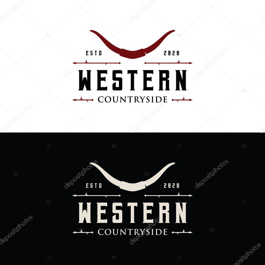 Logo texas ranch western retro vintage.Logo for business, restaurant, bar.