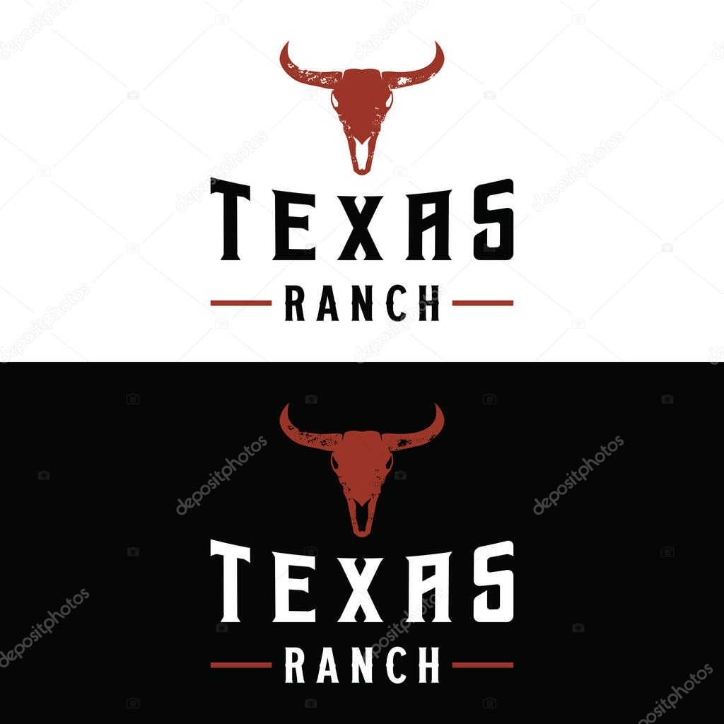 Logo texas ranch western retro vintage.Logo for business, restaurant, bar.
