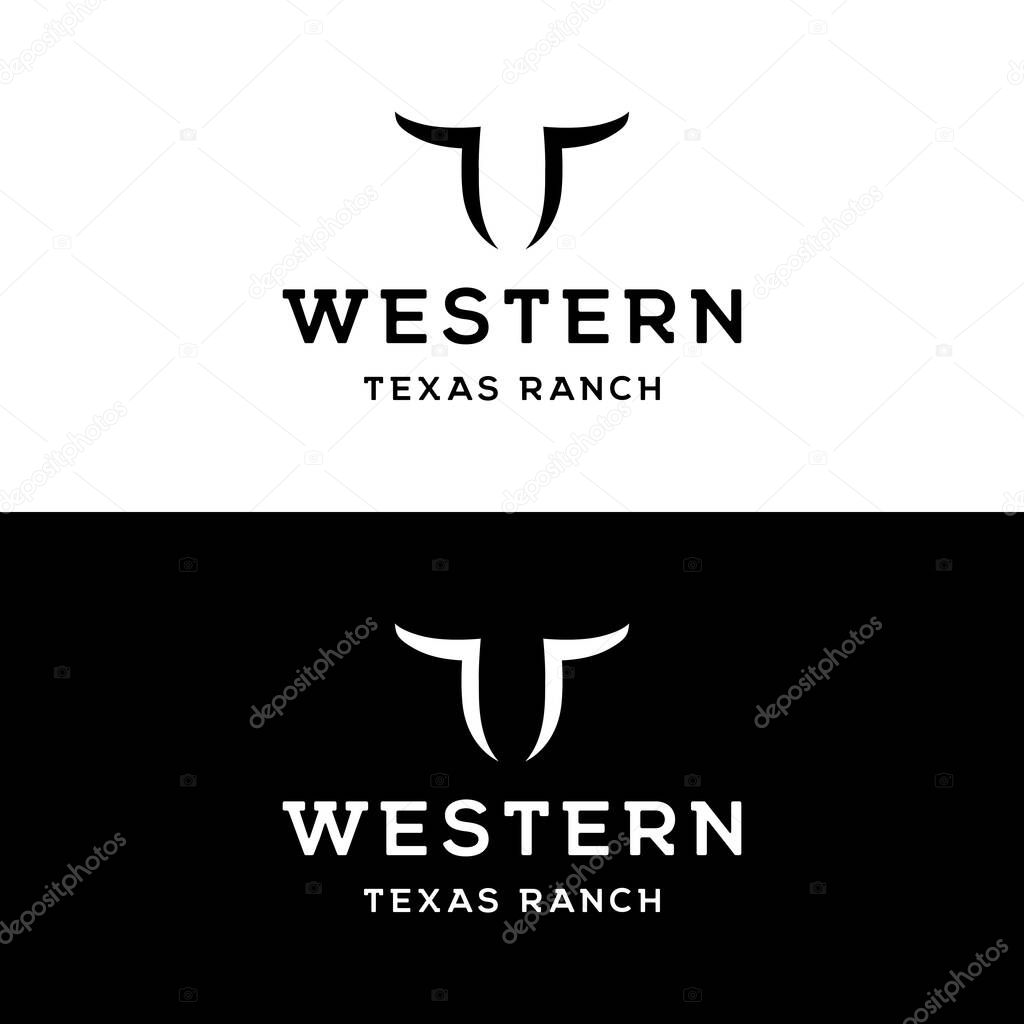 Logo texas ranch western retro vintage.Logo for business, restaurant, bar.
