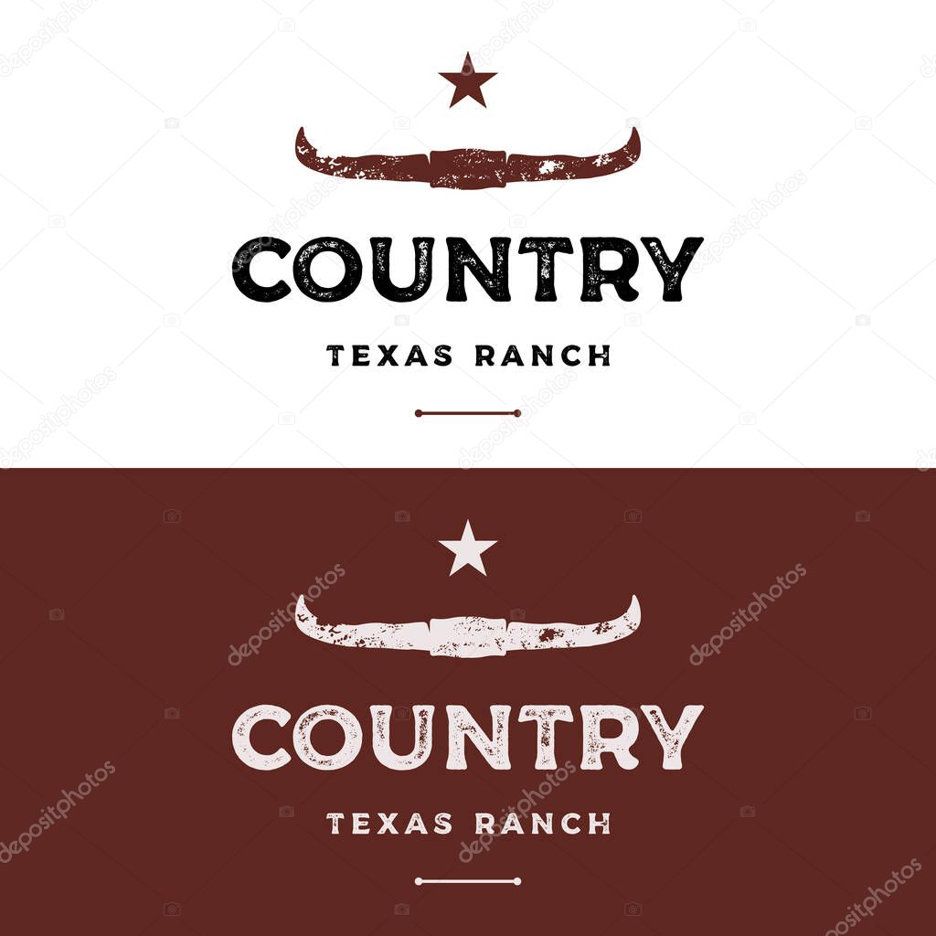 Logo texas ranch western retro vintage.Logo for business, restaurant, bar.