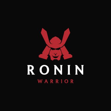 Japon samuray / ronin savaşçı logo ögesi şablonu.
