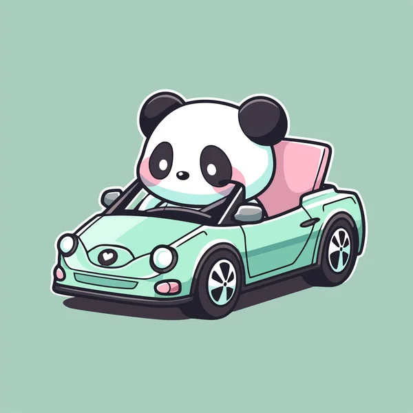 Panda Beim Autofahren — Stockvektor