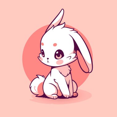 Pembe arka planı olan sevimli bir tavşan..