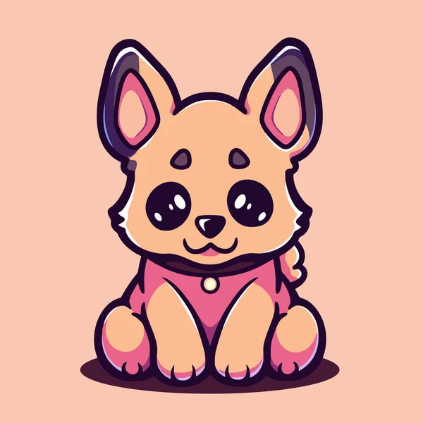 Perro Dibujos Animados Con Una Camisa Rosa Que Dice Cachorro — Archivo Imágenes Vectoriales