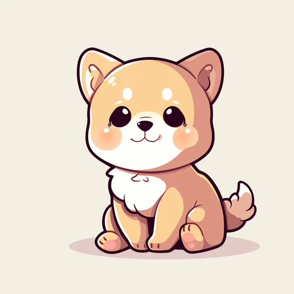 Sarı arka planda oturan bir köpek..