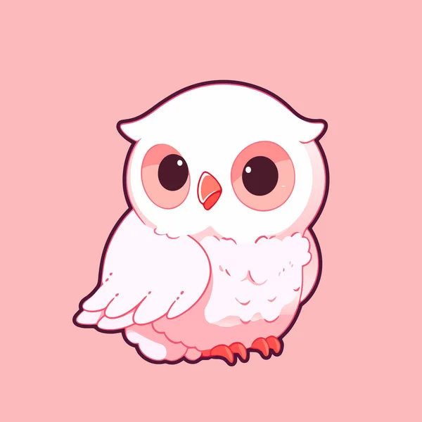 Pembe arka planı olan küçük sevimli bir baykuş..