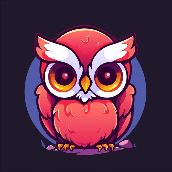 Owl Black Background — Stock Vector