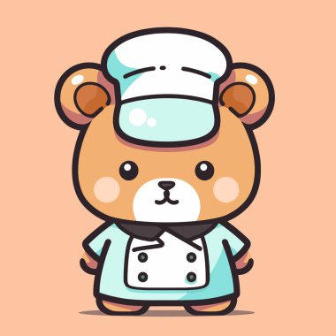 Şapka ve ceket giyen bir çizgi film ayısı.