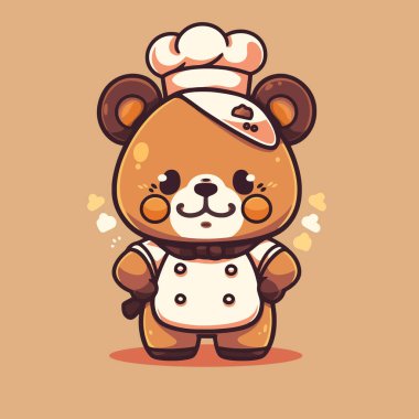 Şapkalı sevimli ayı şefi.