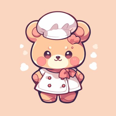 Şapkası ve başıyla sevimli bir oyuncak ayı karakteri.