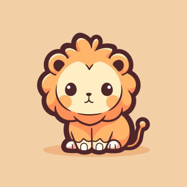 Kafasında taç olan sevimli çizgi film aslanı.