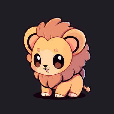 Tatlı yüzlü çizgi film aslanı.